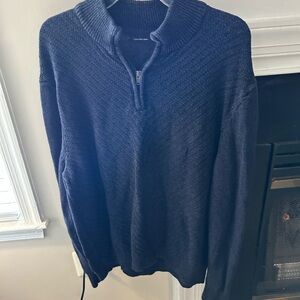 Calvin Klein Jeans Men's Dark Blue Zip-Up Sweater